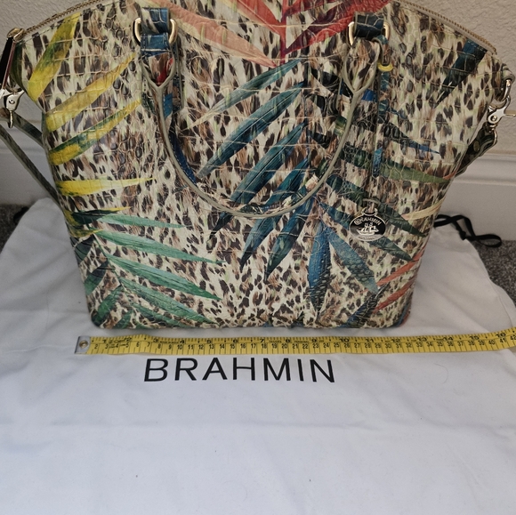 HARD TO FIND! NWOT Large Brahmin Duxbury Botanical Satchel with Matching Wallet - Picture 8 of 14